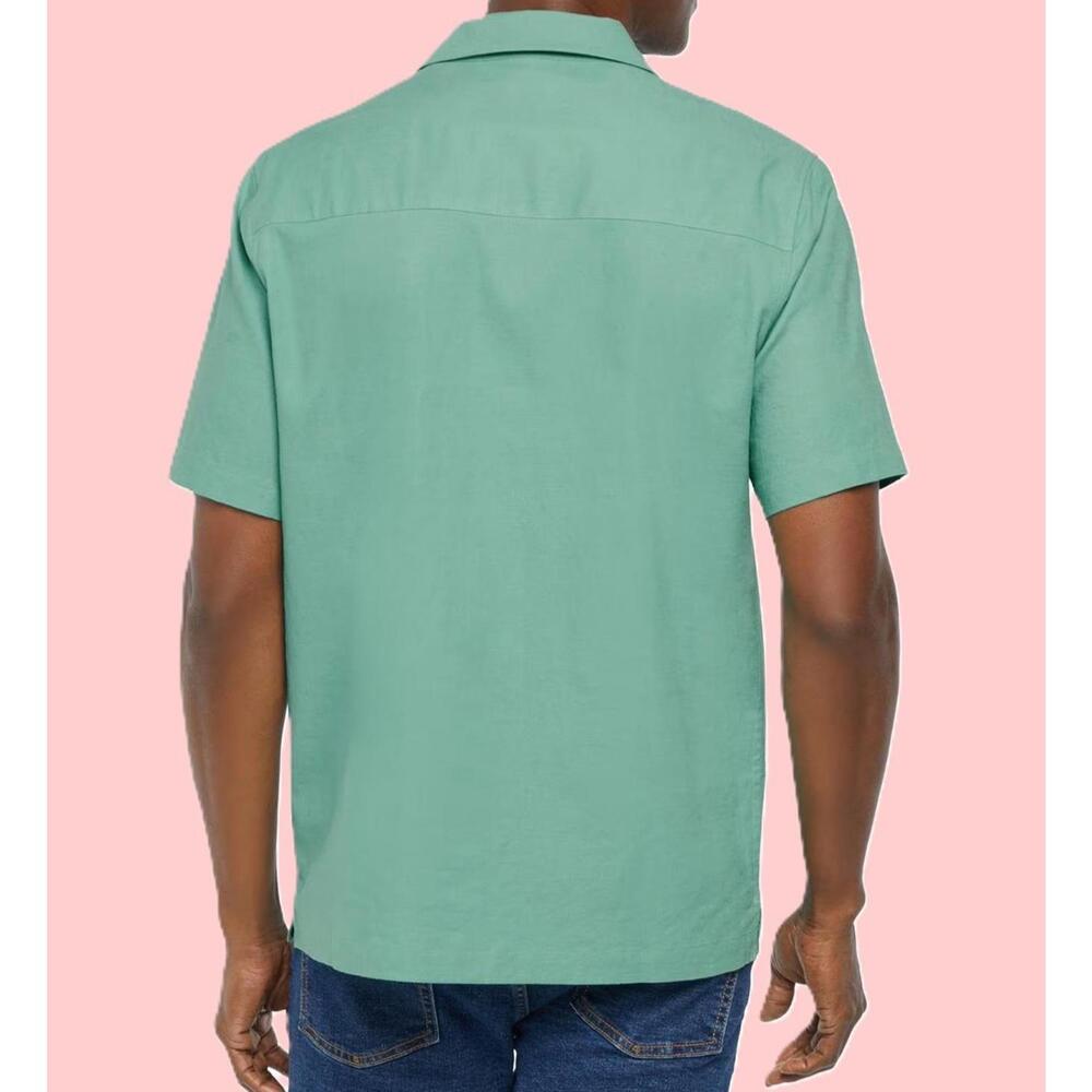 Gap Linen Blend Short Sleeve Relaxed Fit Shirt Green Mens XXL NWT NEW - Picture 3 of 6